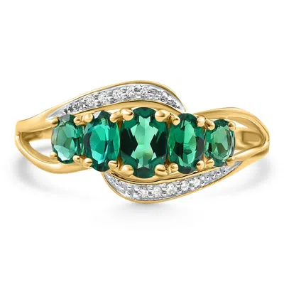 Pompeii3 Emerald & Diamond Ring Yellow Gold Size: 9.5 In Multi