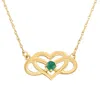 Pompeii3 Emerald Gemstone Heart Pendant 10k Gold Women's 18" Necklace In Multi