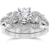 Pompeii3 Emery 3/4ct Vintage Diamond Engagement Wedding Ring Set 14k White Gold In Multi