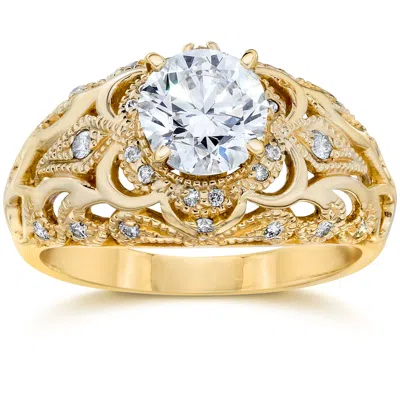 Pompeii3 Emery .75ct Vintage Diamond Antique Engagement 14k Yellow Gold Size Selectable