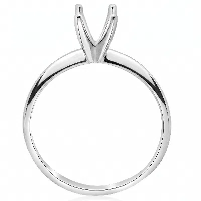 Pompeii3 Engagement Ring Setting Four Prong Solitaire14k White Gold Size Selectable In Metallic