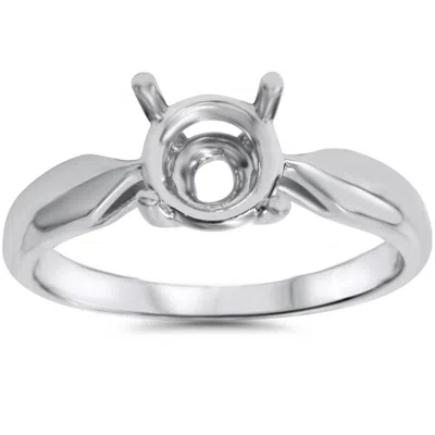 Pompeii3 Engagement Ring Solitaire Mounting 14k White Gold Size Selectable In Green