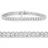 Pompeii3 E/vs 10ct Oval Cut Diamond Tennis Bracelet 7" 14k White Gold Lab Grown In Metallic