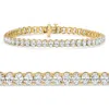 Pompeii3 E/vs 10ct Oval Cut Diamond Tennis Bracelet 7" 14k Yellow Gold Lab Grown In Gold