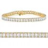 Pompeii3 E/vs 15ct Emerald Cut Diamond Tennis Bracelet 7" 14k Yellow Gold Lab Grown In Gold