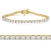 Pompeii3 E/vs 7ct Emerald Cut Diamond Tennis Bracelet 7" 14k Yellow Gold In Gold