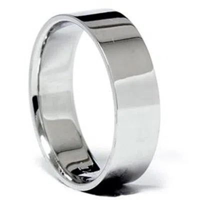 Pompeii3 Flat Wedding Band 18k White Gold Size Selectable In Multi