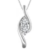 Pompeii3 Forever Us Two Stone Diamond Pendant 3/8 Carat 10k White Gold & 18" Chain
