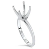 Pompeii3 Four Prong Solitaire Engagement Ring Setting 14k White Gold In Silver