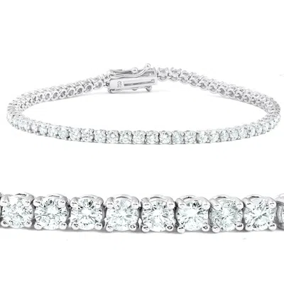 Pompeii3 F/si 4.28 Ct Diamond Tennis Bracelet 14k White Gold 7" In Multi