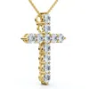 Pompeii3 F/vs 1.25ct Diamond Cross 14k Gold 18" Necklace 1" Tall In Gold