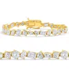 Pompeii3 F/vs 15ct Mixed Fancy Cut Diamond Tennis Bracelet 14k Gold Lab Grown 7" In Multi