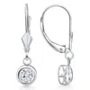 Pompeii3 F/vs 1.80ct Diamond Lab Grown Dangle Lever Back Hoop Earrings 14k White Gold In Silver