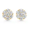 Pompeii3 F/vs 3.60ct Diamond Cluster Pave Studs Screwback Earrings 14k Gold Lab Grown In Gold