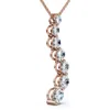 Pompeii3 F/vs 3ct Diamond Journey Pendant Gold Women's Necklace Lab Grown In Multi