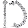 Pompeii3 Gh/si 3 1/4ct Diamond Hoops Inside Outside U Style Setting White Gold 1 1/2" In Silver