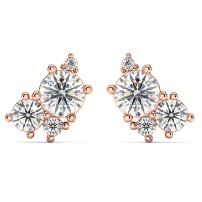 Pompeii3 G/vs 2.50ct Diamond Studs Bouquet Earrings 14k Gold Lab Grown 11.5mm In Multi