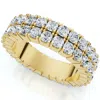 Pompeii3 G/vs 2.25ct Diamond Eternity Wedding Ring Double Row 10k Gold Lab Grown In Multi
