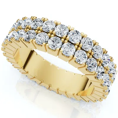 Pompeii3 G/vs 2.25ct Diamond Eternity Wedding Ring Double Row 10k Gold Lab Grown In Multi