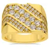 Pompeii3 G/vs 2.50ct Men's Diamond Ring 10k Yellow Gold Lab Grown In Multi
