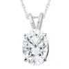 Pompeii3 G/vs 2ct Oval Diamond Solitaire Certified Lab Grown Diamond Pendant Necklace In Multi