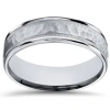 Pompeii3 Hammered 10k White Gold 6mm Wedding Mens Band In Multi