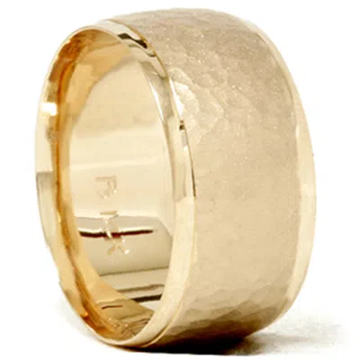Pompeii3 Hammered Beveled Wedding Band 14k Yellow Gold Size Selectable In Multi
