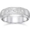 Pompeii3 Hammered Diamond 6mm Wedding Band 10k White Gold In Silver