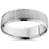 Pompeii3 Hammered Mens 7mm Wedding Band 10k White Gold Size Selectable In Multi