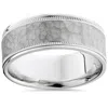 Pompeii3 Hammered Milgrain Wedding Band 950 Platinum Mens 8mm Size Selectable In Multi