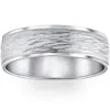 Pompeii3 Hand Etched 6mm Dome Wedding Band 10k White Gold Size Selectable In Multi