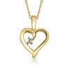 Pompeii3 Heart Shape Solitaire Diamond Pendant Necklace In 14k White Yellow Or Rose Gold In Multi