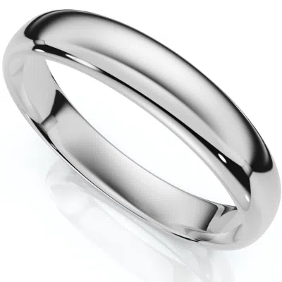 Pompeii3 High Polished Dome Wedding Band 14k White Gold Size Selectable In Multi