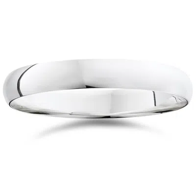 Pompeii3 High Polished Dome Wedding Band 14k White Gold Size Selectable In Multi