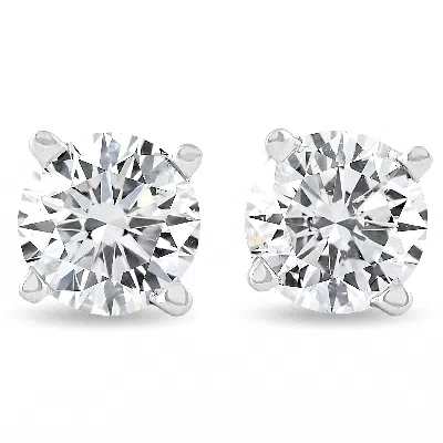 Pompeii3 Igi Certified 1 Ct Diamond Studs 14k White Gold Screw Back Earrings (fg,vs2-si1) In Metallic
