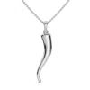 Pompeii3 Italian Horn Pendant No Chain In Silver