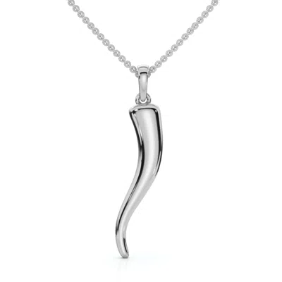 Pompeii3 Italian Horn Pendant No Chain In Silver