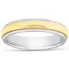 Pompeii3 Ladies Platinum & 14k Gold Two Tone Comfort Fit Wedding In Silver
