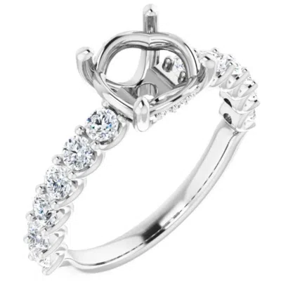 Pompeii3 Lea Lab Grown Diamond Accent Ring Setting In Silver
