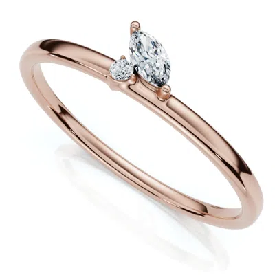 Pompeii3 Marquise Diamond Stackable Wedding Ring Women's Anniversary Band 14k Gold In Multi