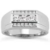 Pompeii3 Men's 1 Ct T. W. Diamond Ring 10k White Gold In Silver