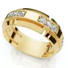 Pompeii3 Men's 1/2ct 7mm Wide Interlocked Diamond Wedding Ring 14k Gold Lab Grown In Silver