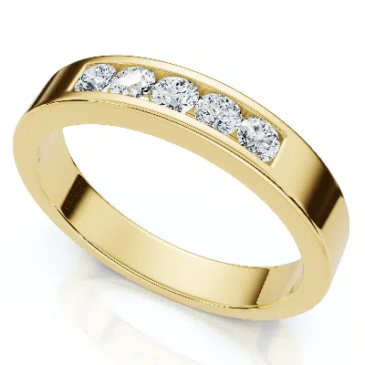 Pompeii3 Men's 1/4ct Channel Set Diamond Wedding Ring 14k Gold Or Platinum Lab Grown In Multi
