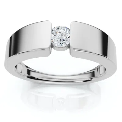 Pompeii3 Men's 1/4ct Diamond Solitaire Wedding/anniversary Ring 14k Gold Or Pt Lab Grown In Multi