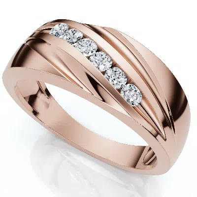 Pompeii3 Men's 1/4ct Wave Diamond Wedding Ring Gold Or Platinum Lab Grown Size: 7.5 In Metallic