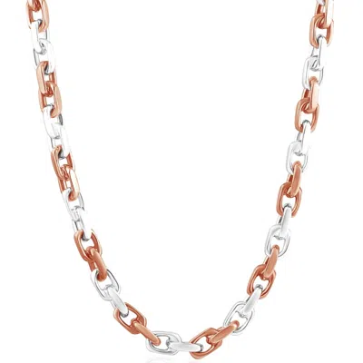 Pompeii3 Men's 14k Gold (106gram) Or Platinum (171gram) 6.5mm Link Chain Necklace 22" In Silver