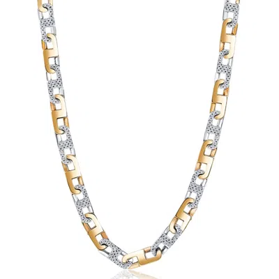 Pompeii3 Men's 14k Gold (108gram) Or Platinum (203gram) 8.5mm Diamond Chain Necklace 20" In Silver