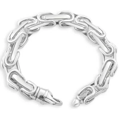 Pompeii3 Men's 14k Gold (140gram) Or Platinum (263gram) 10.5mm Link Byzantine Bracelet 9" In Neutral