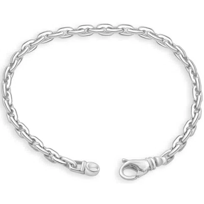 Pompeii3 Men's 14k Gold (16gram) Or Platinum (23gram) 4.5mm Link Bracelet 8.5" In Transparent