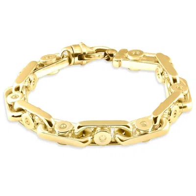 Pompeii3 Men's 14k Gold (178gram) Or Platinum (334gram) 12mm Link Bracelet 8.5" In Silver